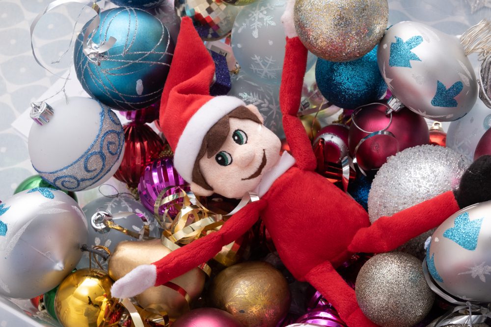 elf on the shelf in christmas ornaments